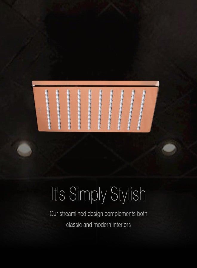 هيندوير مجموعة هندوير الإيطالية F160149RGD، دش علوي للحمام | مصنوع من النحاس | رأس عريض - 200 مم | شكل مربع | دش مطري | اللون - ذهبي وردي - Image 3